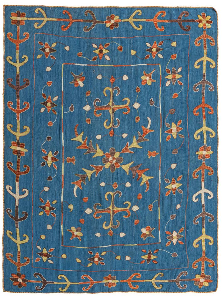Detail image of 5' 10 x 7' 7 Hand Woven Kilim Suzani Wool Rug