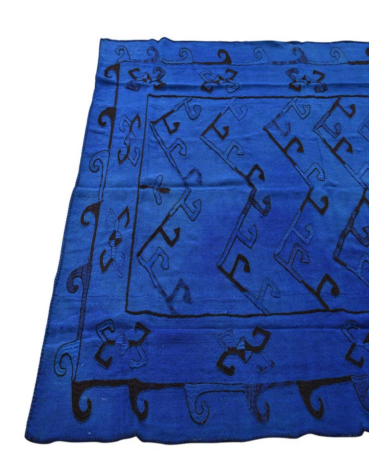 Detail image of 4' 8 x 6' 7 Hand Woven Kilim Suzani Wool Rug