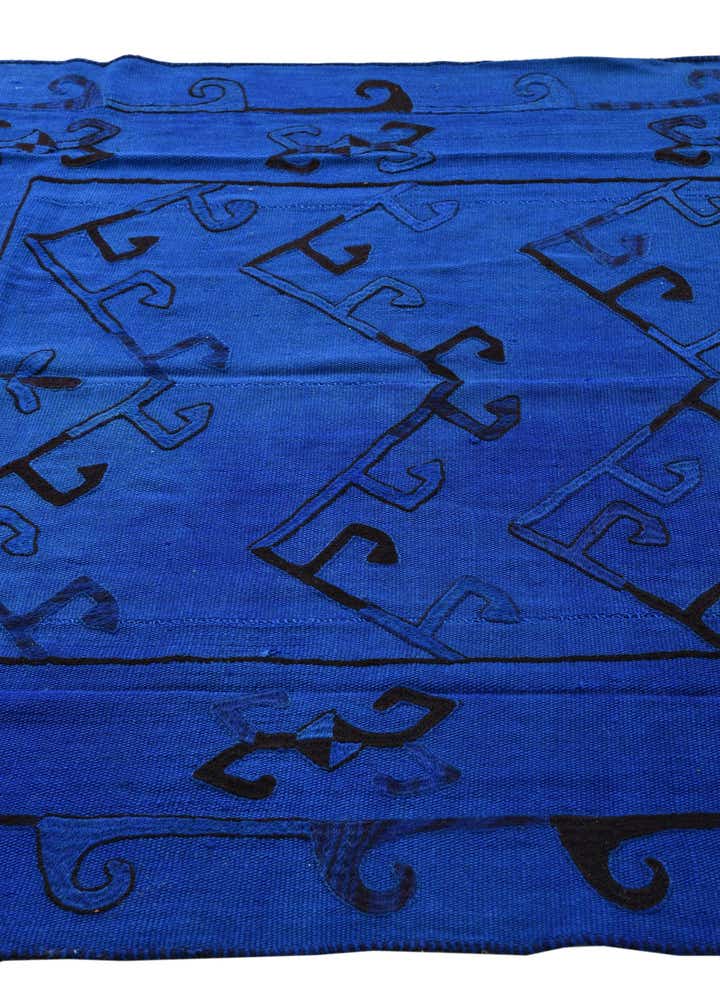 4' 8 x 6' 7 Hand Woven Kilim Suzani Wool Rug