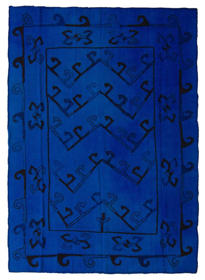 4' 8 x 6' 7 Hand Woven Kilim Suzani Wool Rug