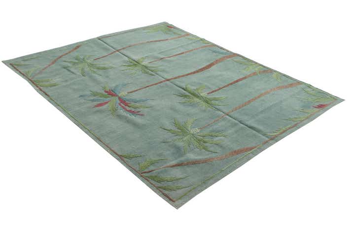 5' 2 x 6' 3 Hand Woven Kilim Suzani Wool Rug