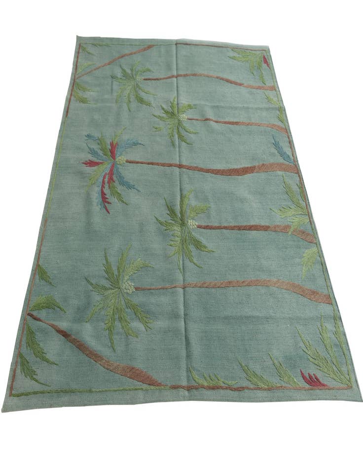 Detail image of 5' 2 x 6' 3  Hand Woven Kilim Suzani Wool Rug