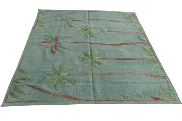 Detail image of 5' 2 x 6' 3 Hand Woven Kilim Suzani Wool Rug