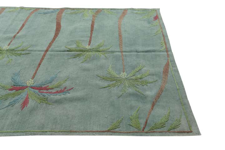 5' 2 x 6' 3 Hand Woven Kilim Suzani Wool Rug