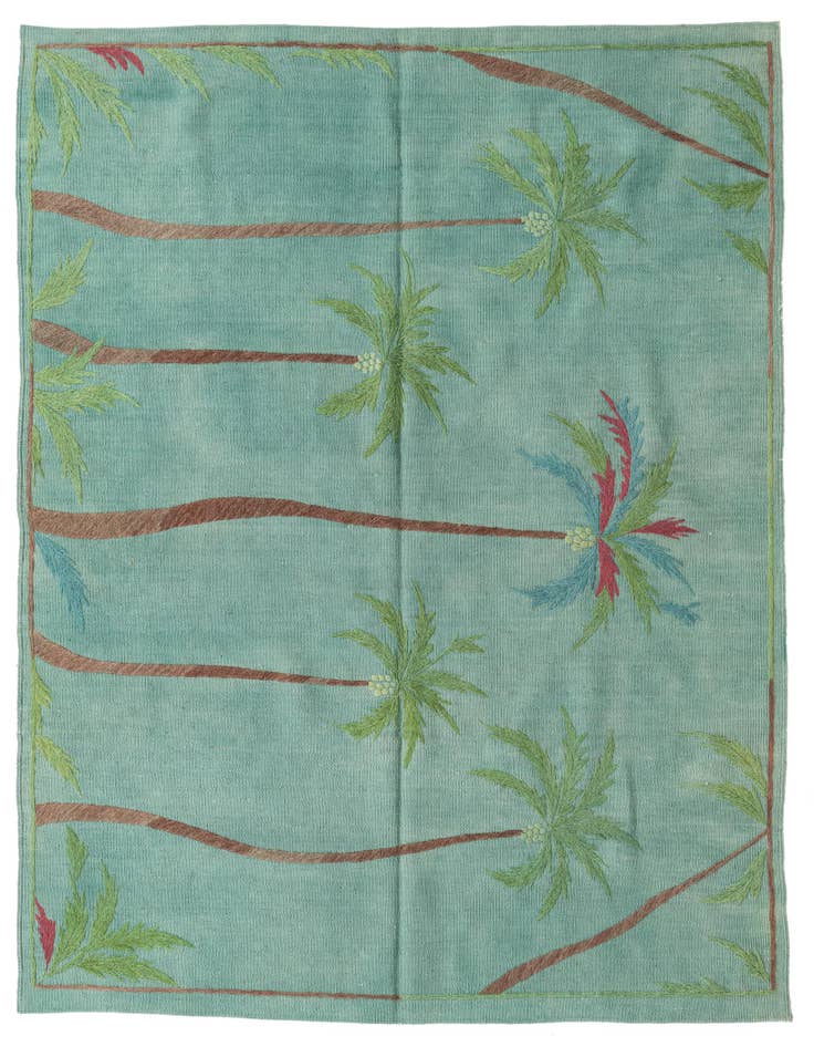 Detail image of 5' 2 x 6' 3 Hand Woven Kilim Suzani Wool Rug