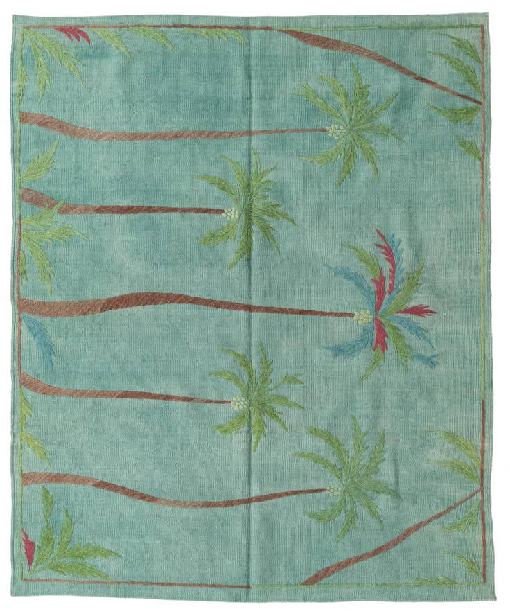 Detail image of 5' 2 x 6' 3 Hand Woven Kilim Suzani Wool Rug