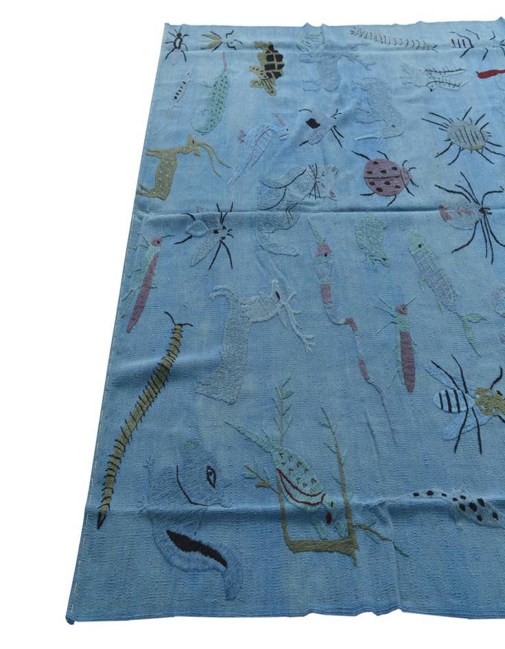 Detail image of 6' 9 x 9' 1 Hand Woven Kilim Suzani Wool Rug