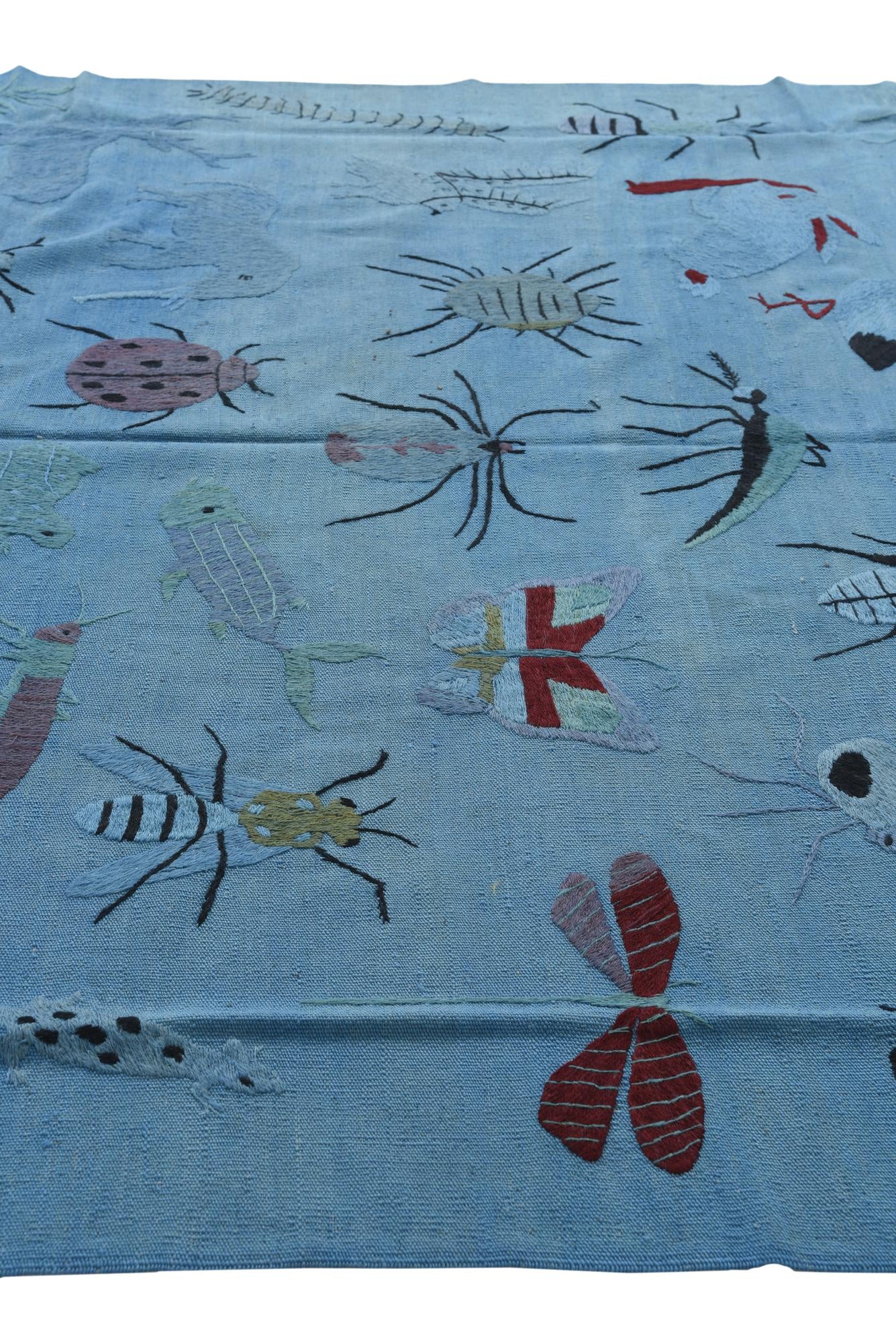 6' 9 x 9' 1 Hand Woven Kilim Suzani Wool Rug