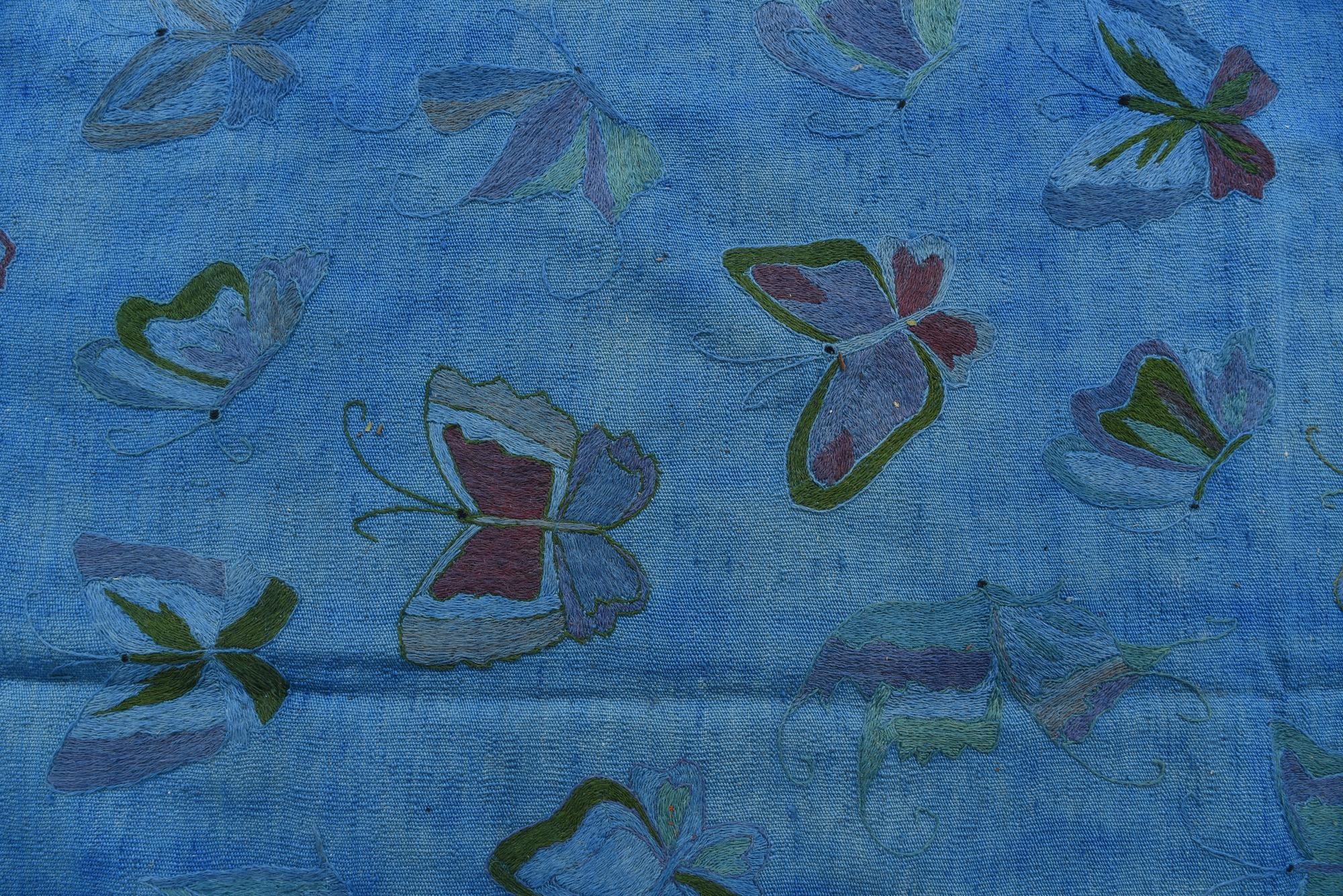 8' 1 x 9' 3 Hand Woven Kilim Suzani Wool Rug