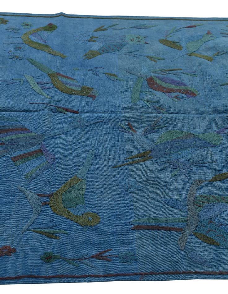 Detail image of 4' x 5' 6  Hand Woven Kilim Suzani Wool Rug