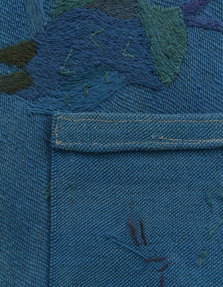 Detail image of 4' x 5' 6  Hand Woven Kilim Suzani Wool Rug