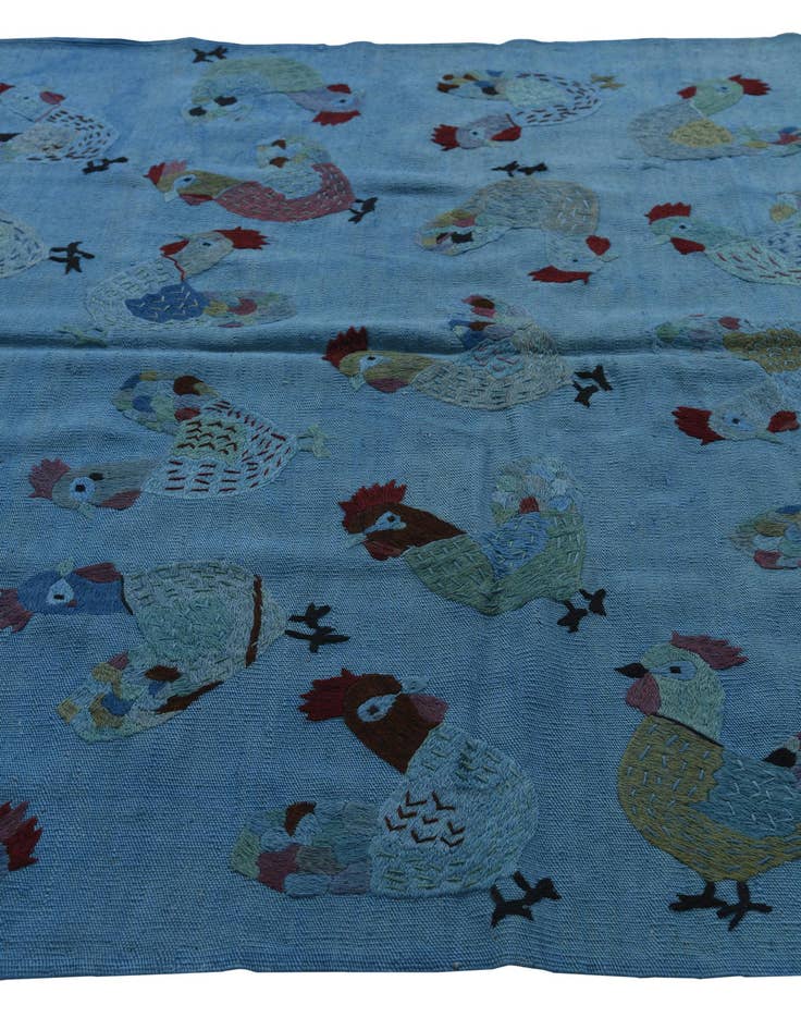 Detail image of 5' 3 x 6' 2  Hand Woven Kilim Suzani Wool Rug