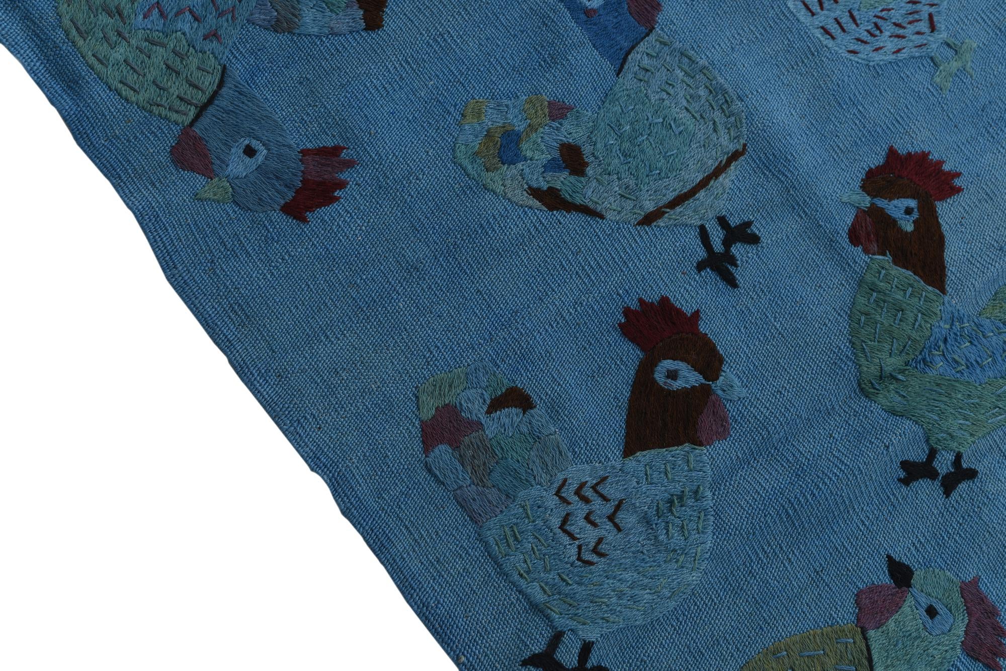 5' 3 x 6' 2 Hand Woven Kilim Suzani Wool Rug