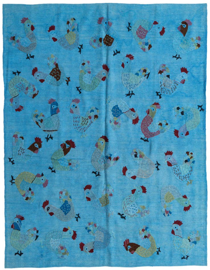 Detail image of 5' 3 x 6' 2 Hand Woven Kilim Suzani Wool Rug