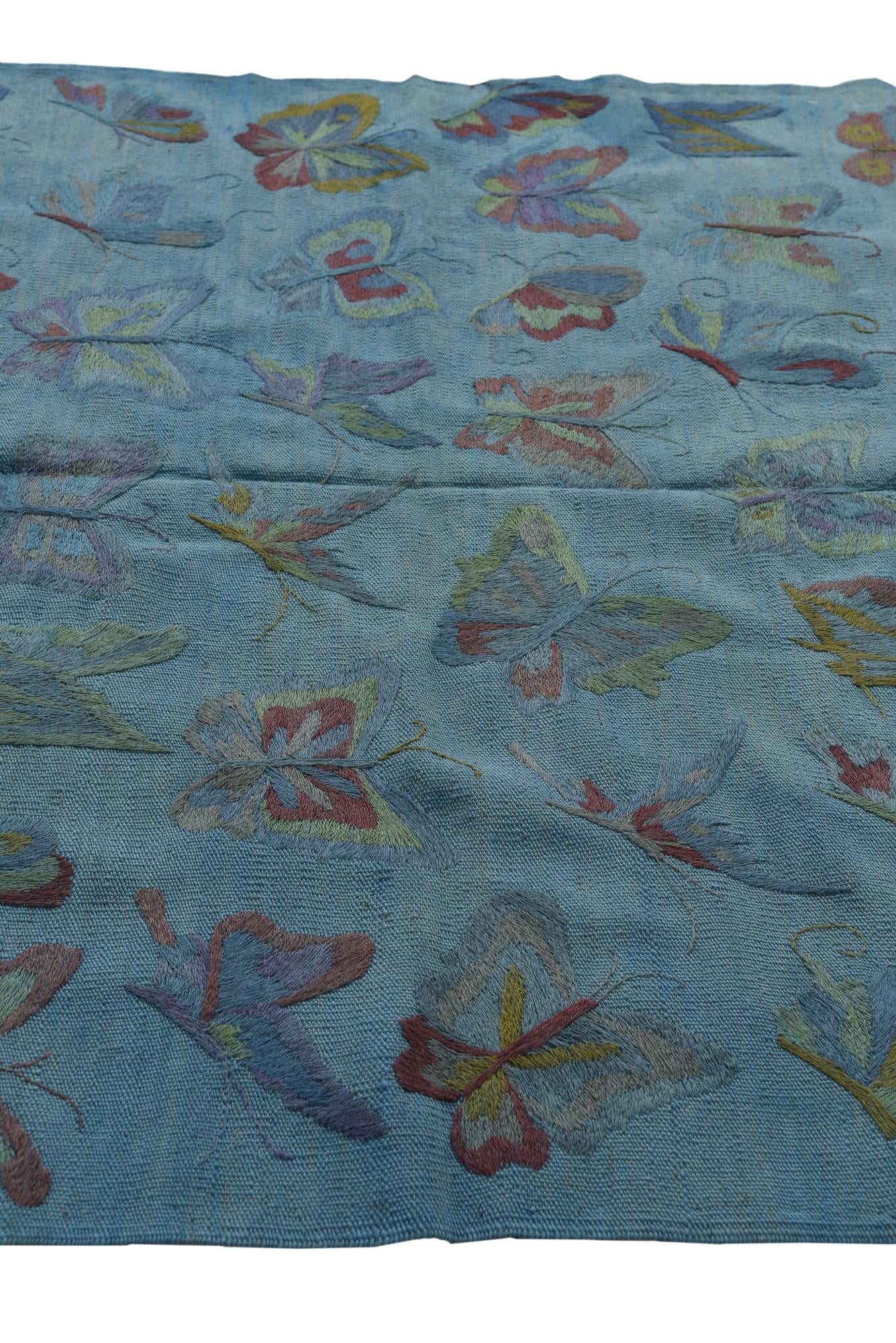 4' 9 x 6' 2 Hand Woven Kilim Suzani Wool Rug