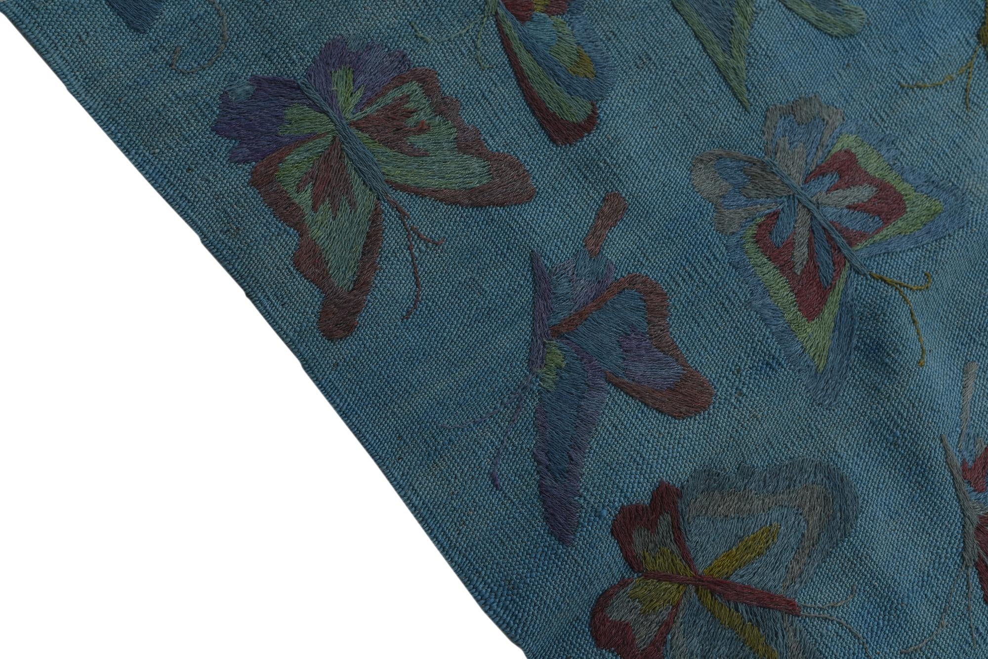 4' 9 x 6' 2 Hand Woven Kilim Suzani Wool Rug