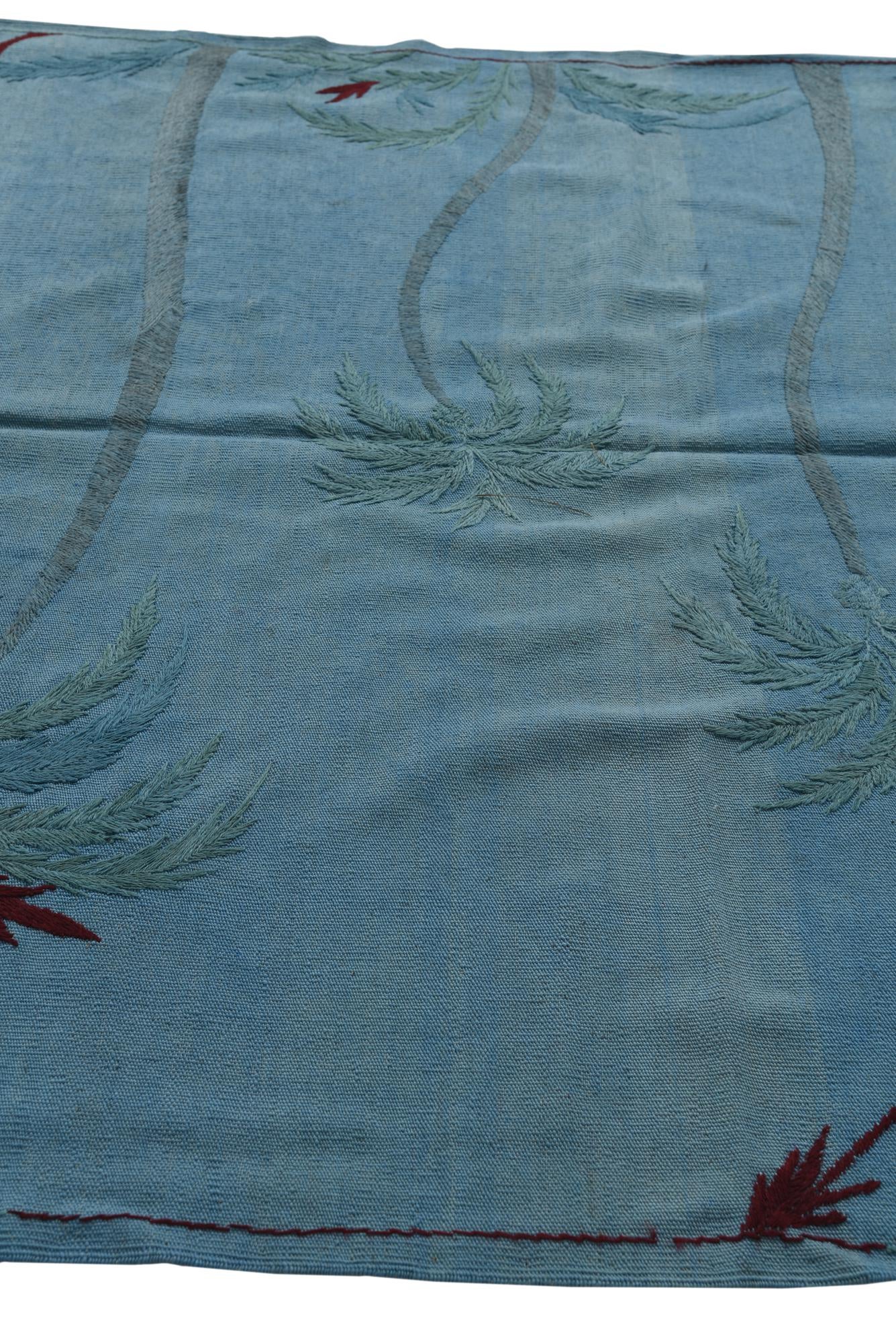 5' 9 x 7' 7 Hand Woven Kilim Suzani Wool Rug