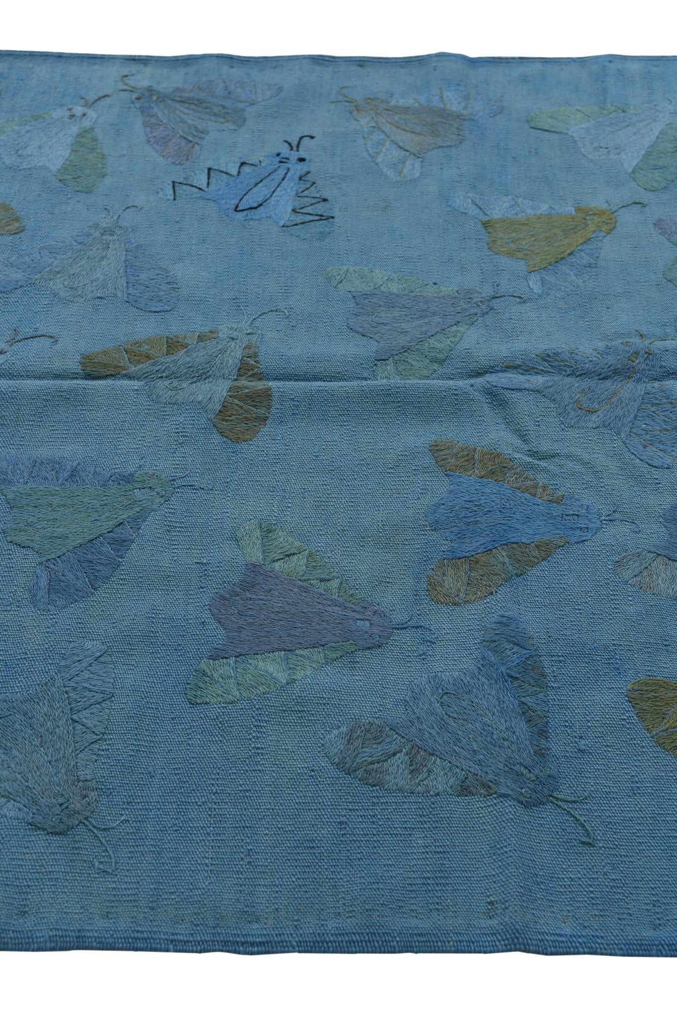 5' 8 x 8' 2 Hand Woven Kilim Suzani Wool Rug
