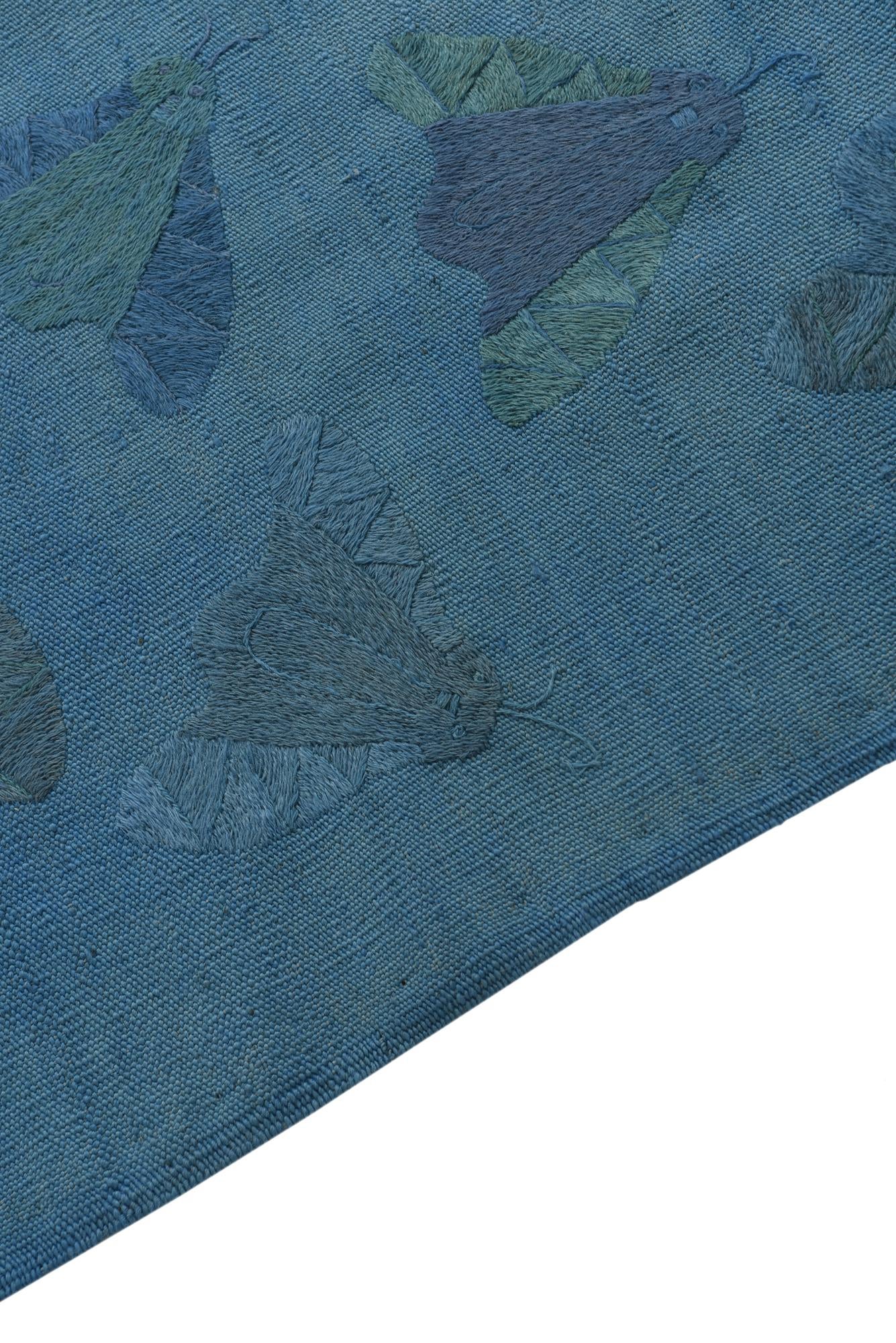 5' 8 x 8' 2 Hand Woven Kilim Suzani Wool Rug