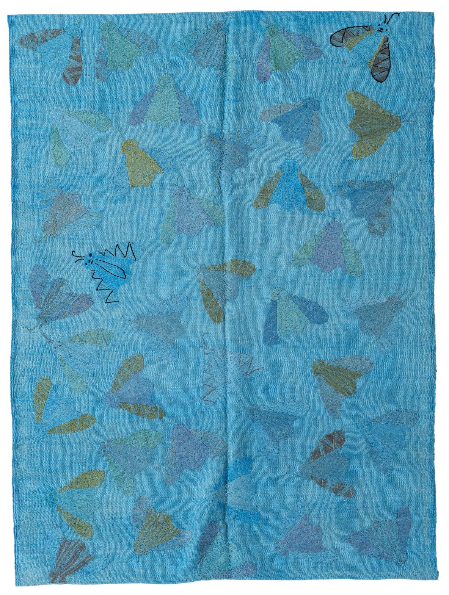 5' 8 x 8' 2 Hand Woven Kilim Suzani Wool Rug