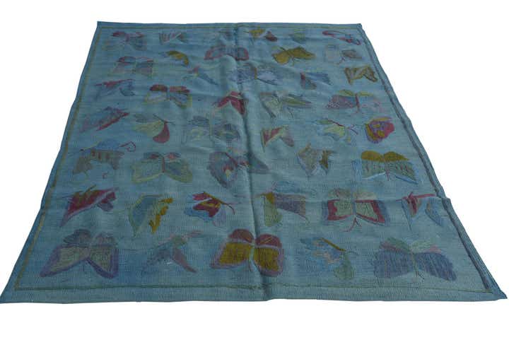 4' 3 x 5' 8 Hand Woven Kilim Suzani Wool Rug
