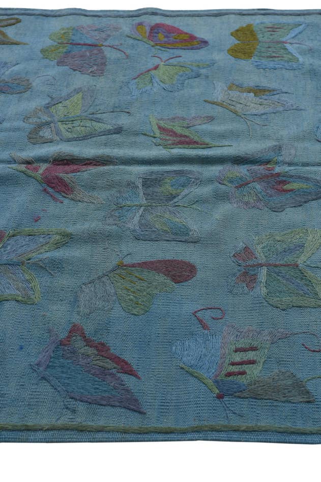 Detail image of 4' 3 x 5' 8 Hand Woven Kilim Suzani Wool Rug
