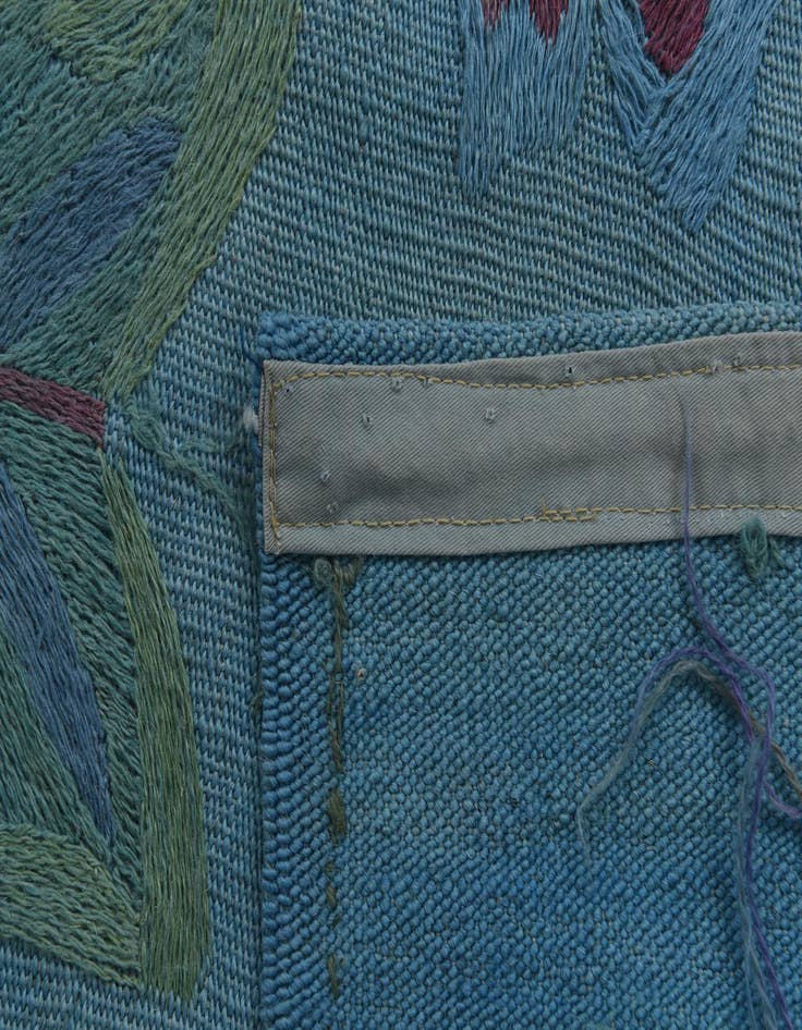 Detail image of 4' 3 x 5' 8  Hand Woven Kilim Suzani Wool Rug