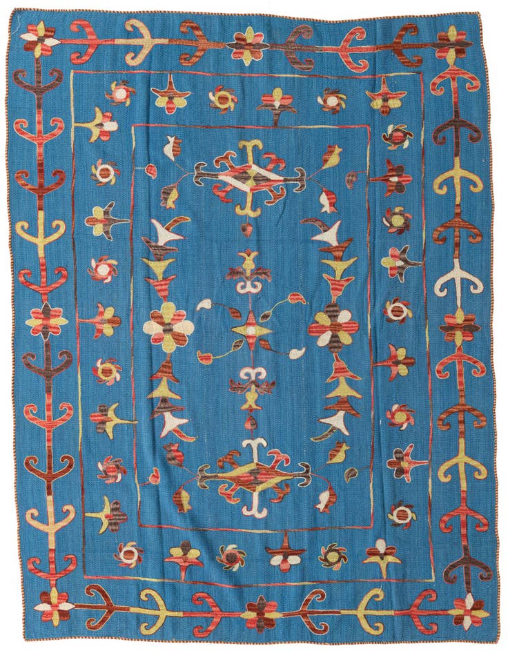 Detail image of 5' 10 x 7' 10 Hand Woven Kilim Suzani Wool Rug