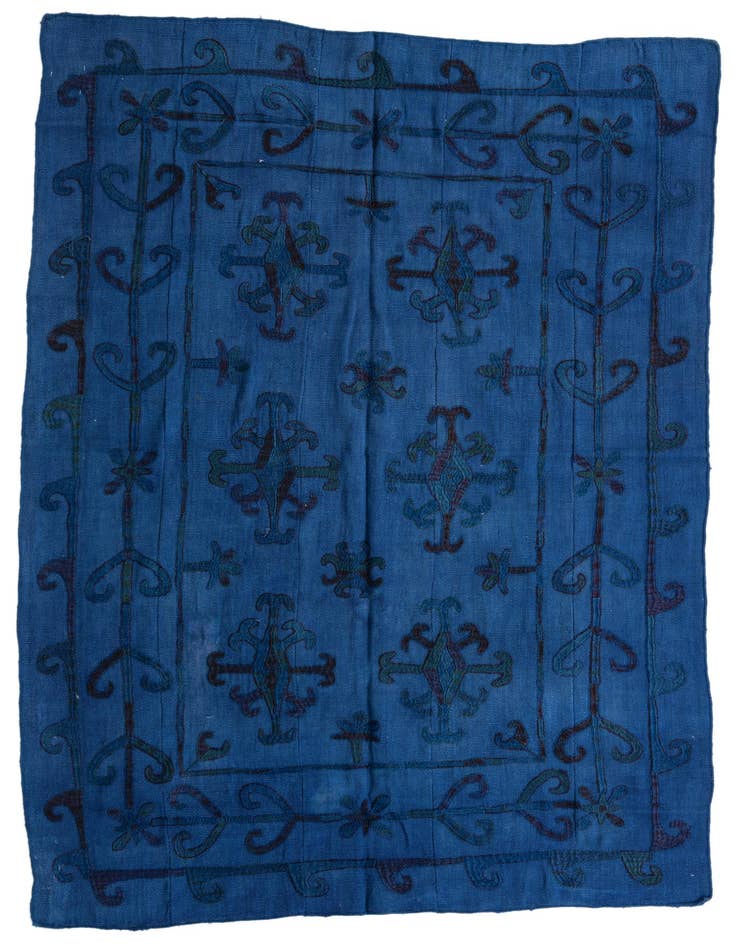 Detail image of 5' 6 x 7' 6 Hand Woven Kilim Suzani Wool Rug
