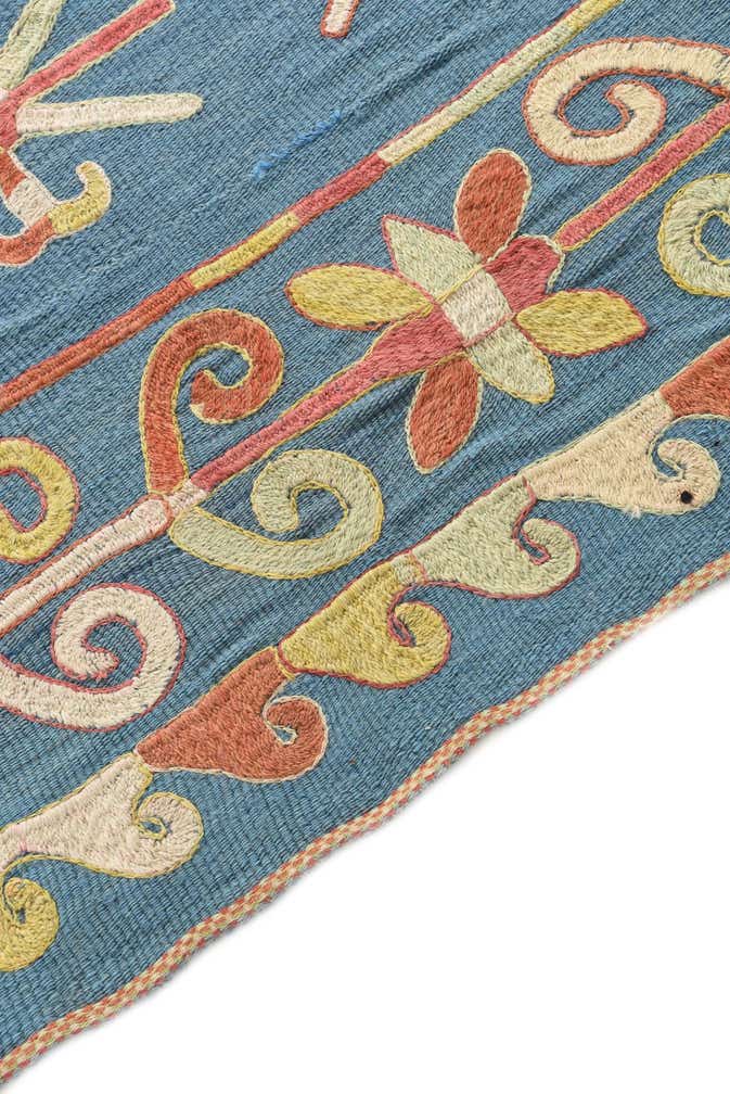 5' 6 x 7' Hand Woven Kilim Suzani Wool Rug
