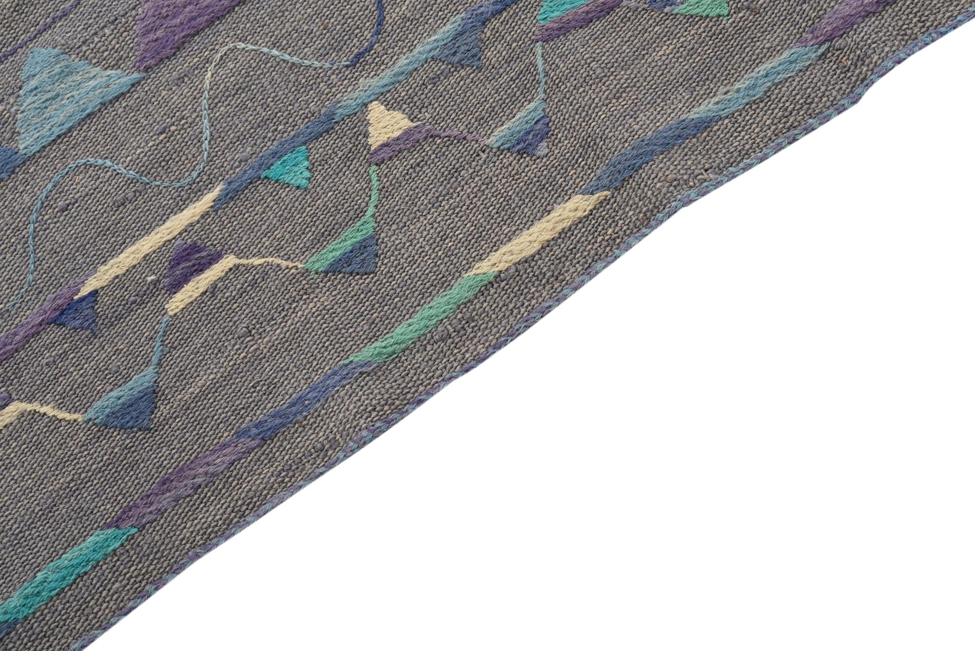 6' 5 x 8' 8 Hand Woven Kilim Suzani Wool Rug