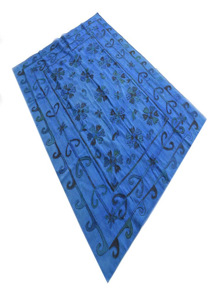 5' 8 x 7' 5 Hand Woven Kilim Suzani Wool Rug