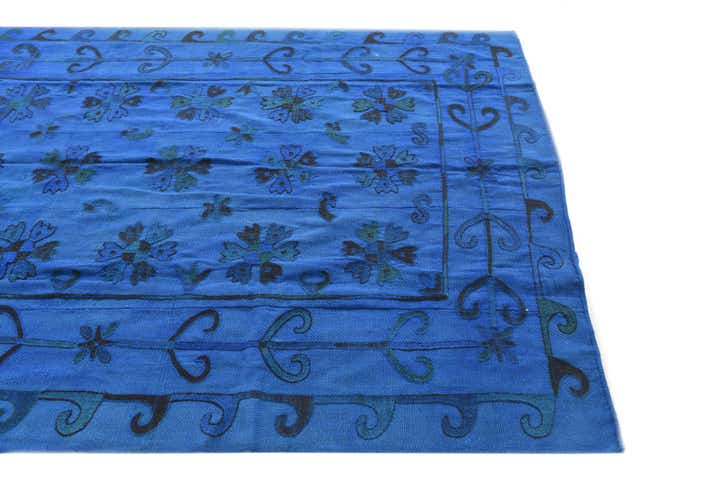 5' 8 x 7' 5 Hand Woven Kilim Suzani Wool Rug