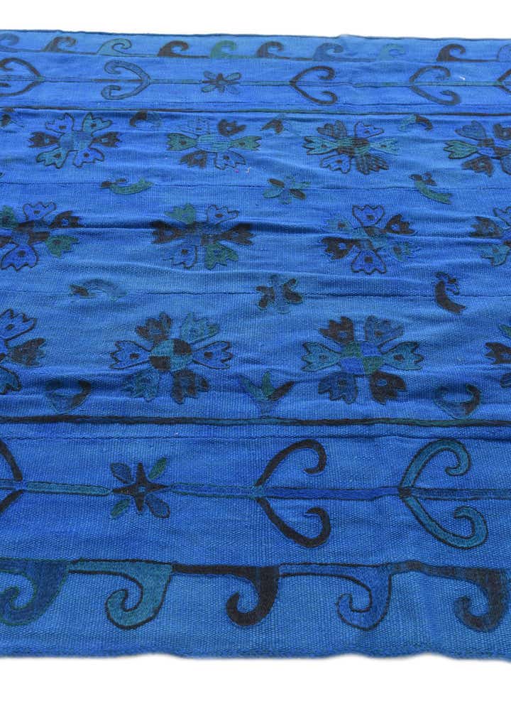 5' 8 x 7' 5 Hand Woven Kilim Suzani Wool Rug