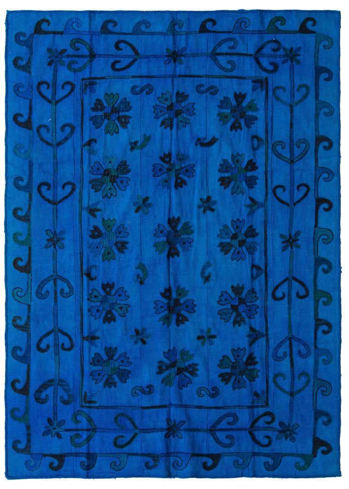 5' 8 x 7' 5 Hand Woven Kilim Suzani Wool Rug