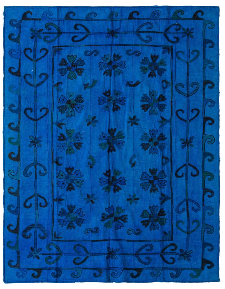 Detail image of 5' 8 x 7' 5 Hand Woven Kilim Suzani Wool Rug
