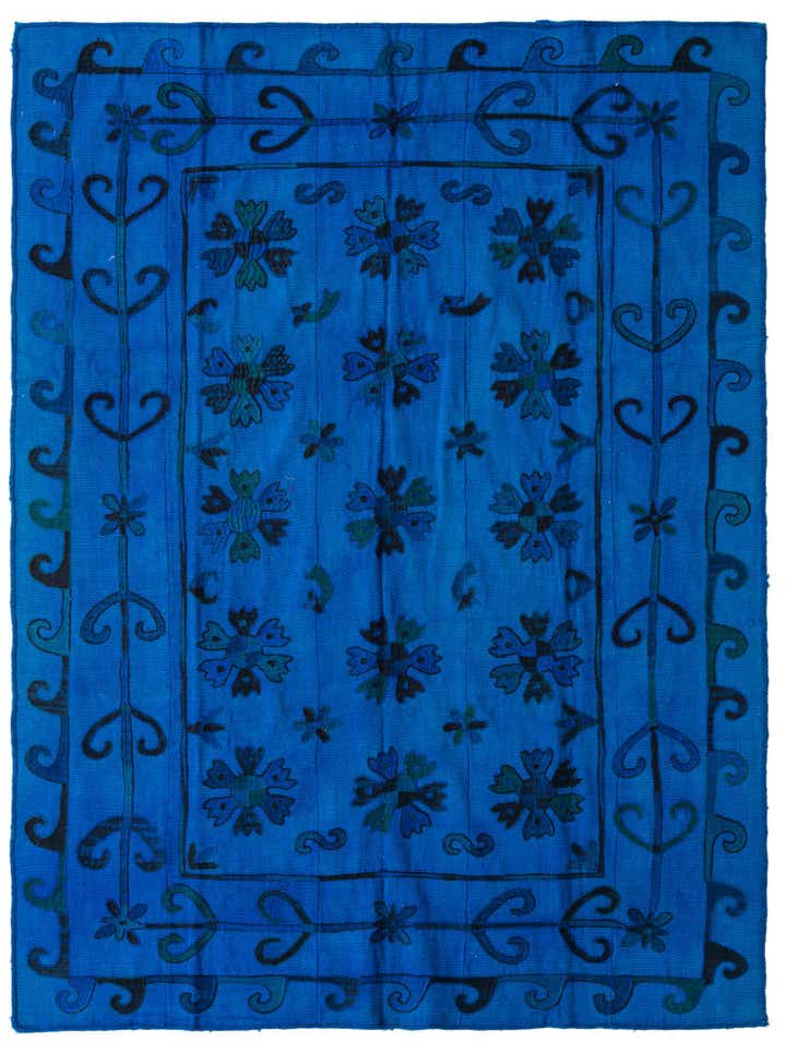 5' 8 x 7' 5 Hand Woven Kilim Suzani Wool Rug