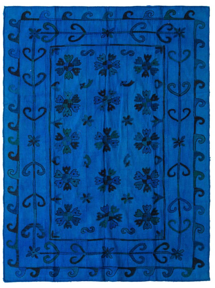 Detail image of 5' 8 x 7' 5 Hand Woven Kilim Suzani Wool Rug