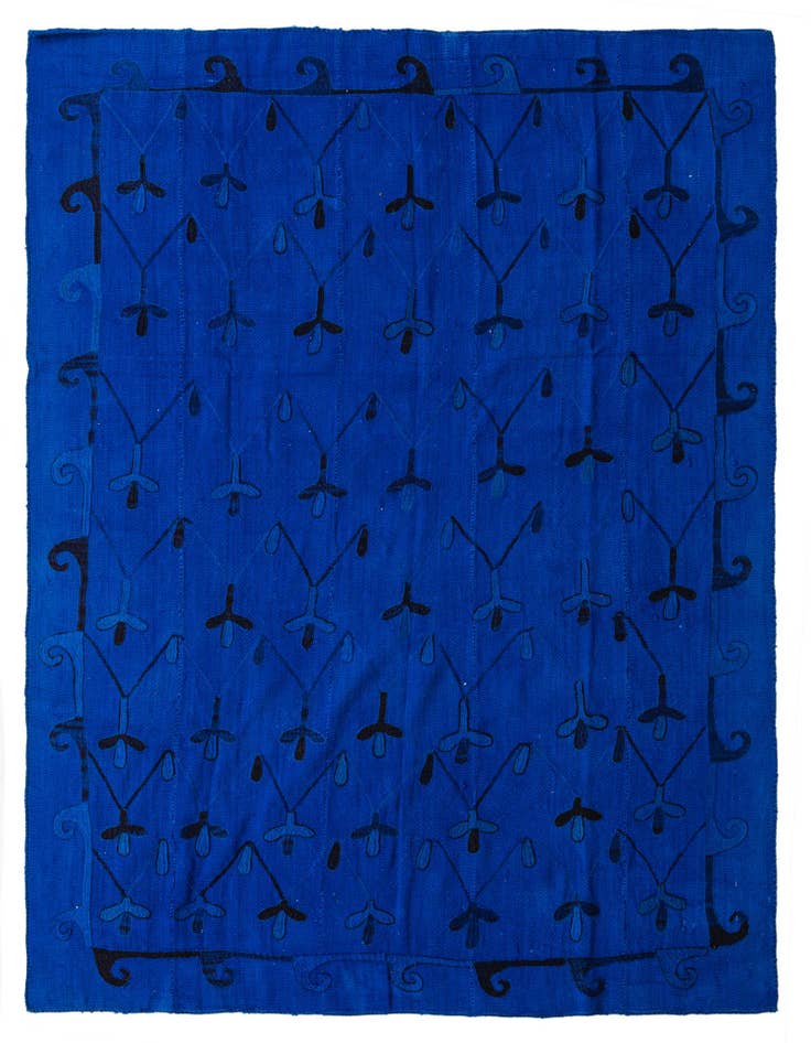 Detail image of 6' x 7' 4 Hand Woven Kilim Suzani Wool Rug