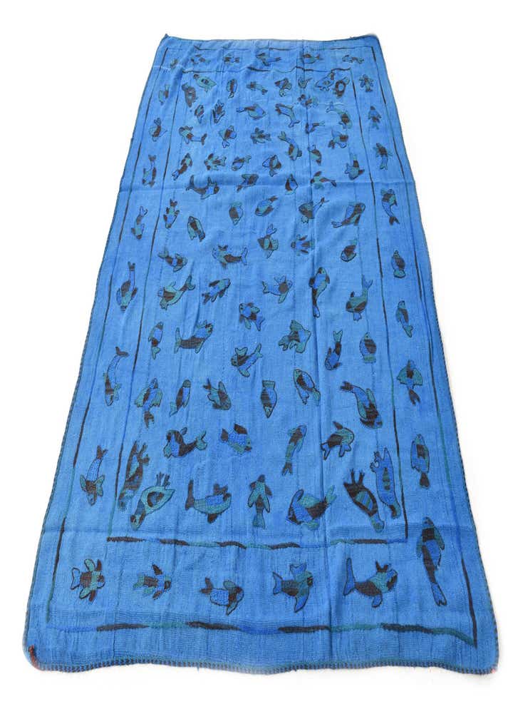 5' 9 x 7' 8 Hand Woven Kilim Suzani Wool Rug