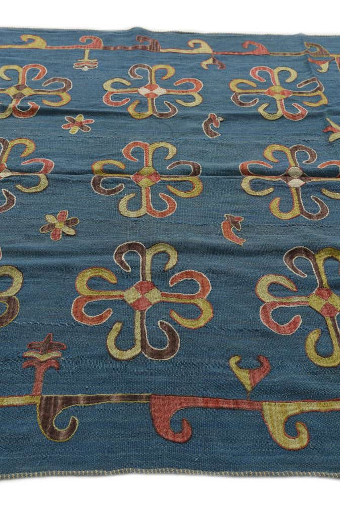 5' 6 x 7' 8 Hand Woven Kilim Suzani Wool Rug