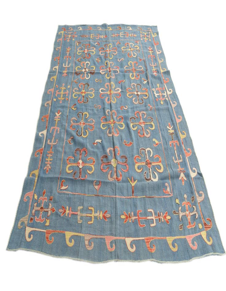 Detail image of 6' 8 x 9' 1  Hand Woven Kilim Suzani Wool Rug