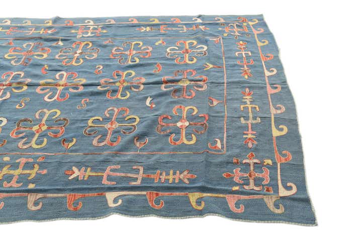 205cm x 275cm Hand Woven Kilim Suzani Wool Rug