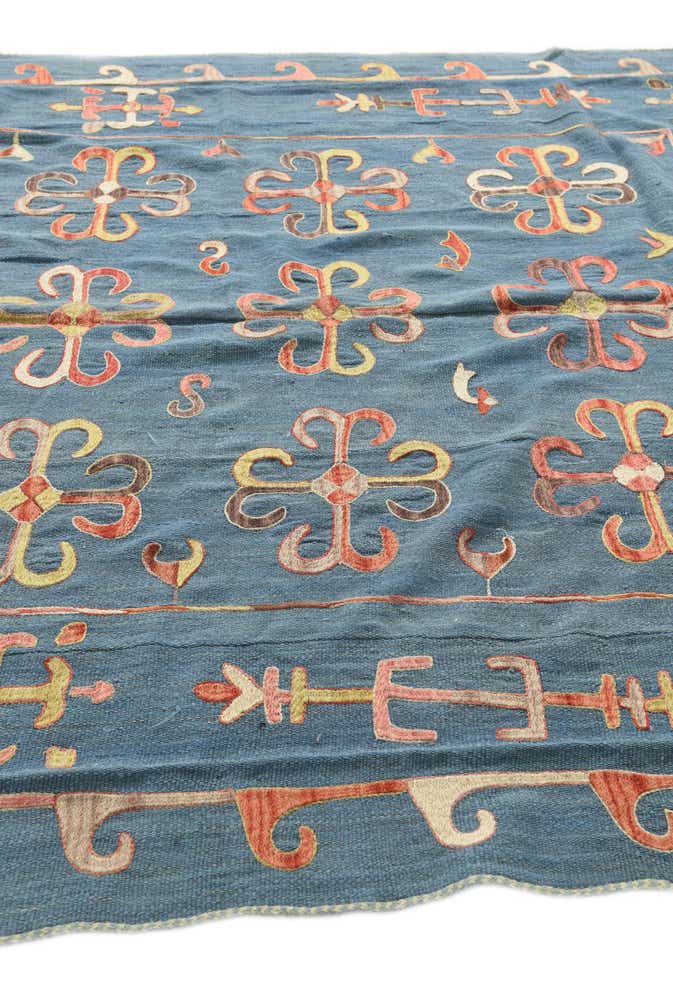 205cm x 275cm Hand Woven Kilim Suzani Wool Rug