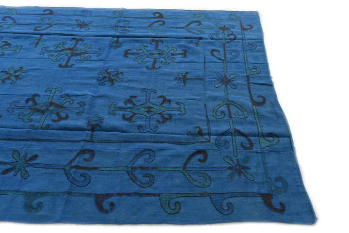 5' 6 x 7' 7 Hand Woven Kilim Suzani Wool Rug