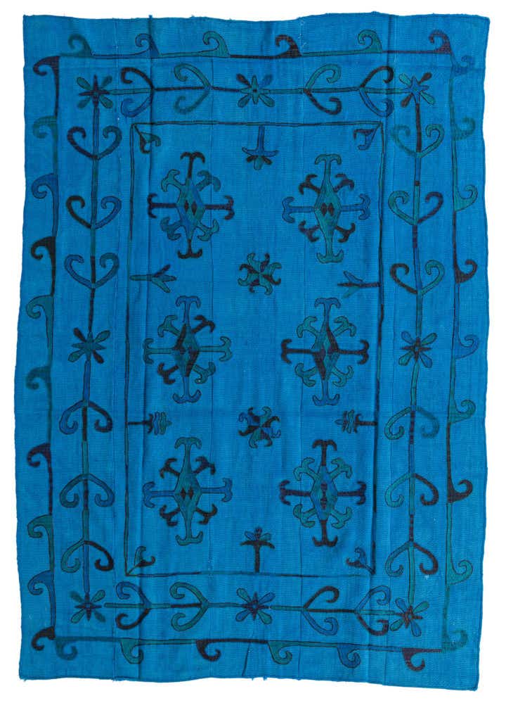 5' 6 x 7' 7 Hand Woven Kilim Suzani Wool Rug