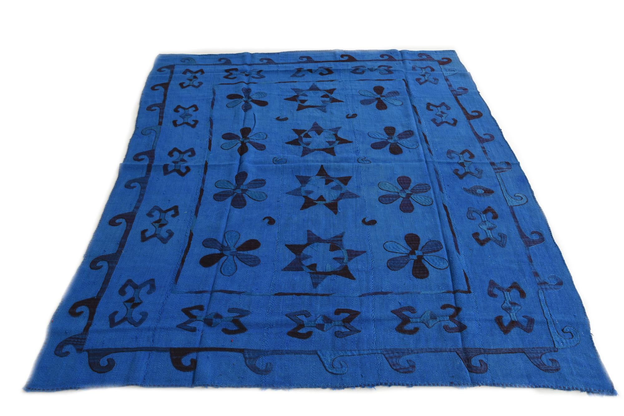 5' 10 x 7' 2 Hand Woven Kilim Suzani Wool Rug