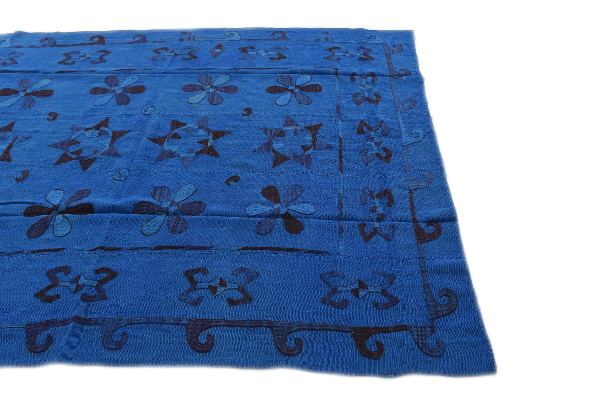 5' 10 x 7' 2 Hand Woven Kilim Suzani Wool Rug