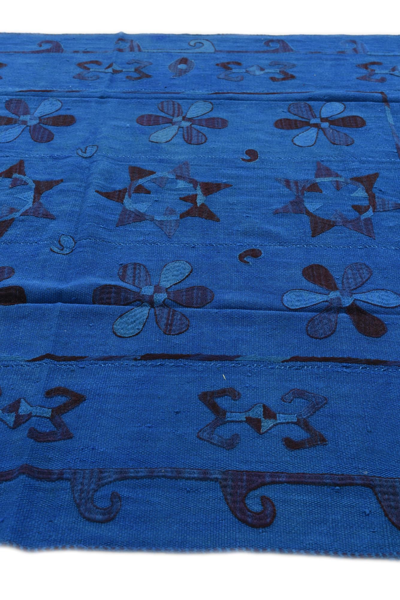 5' 10 x 7' 2 Hand Woven Kilim Suzani Wool Rug