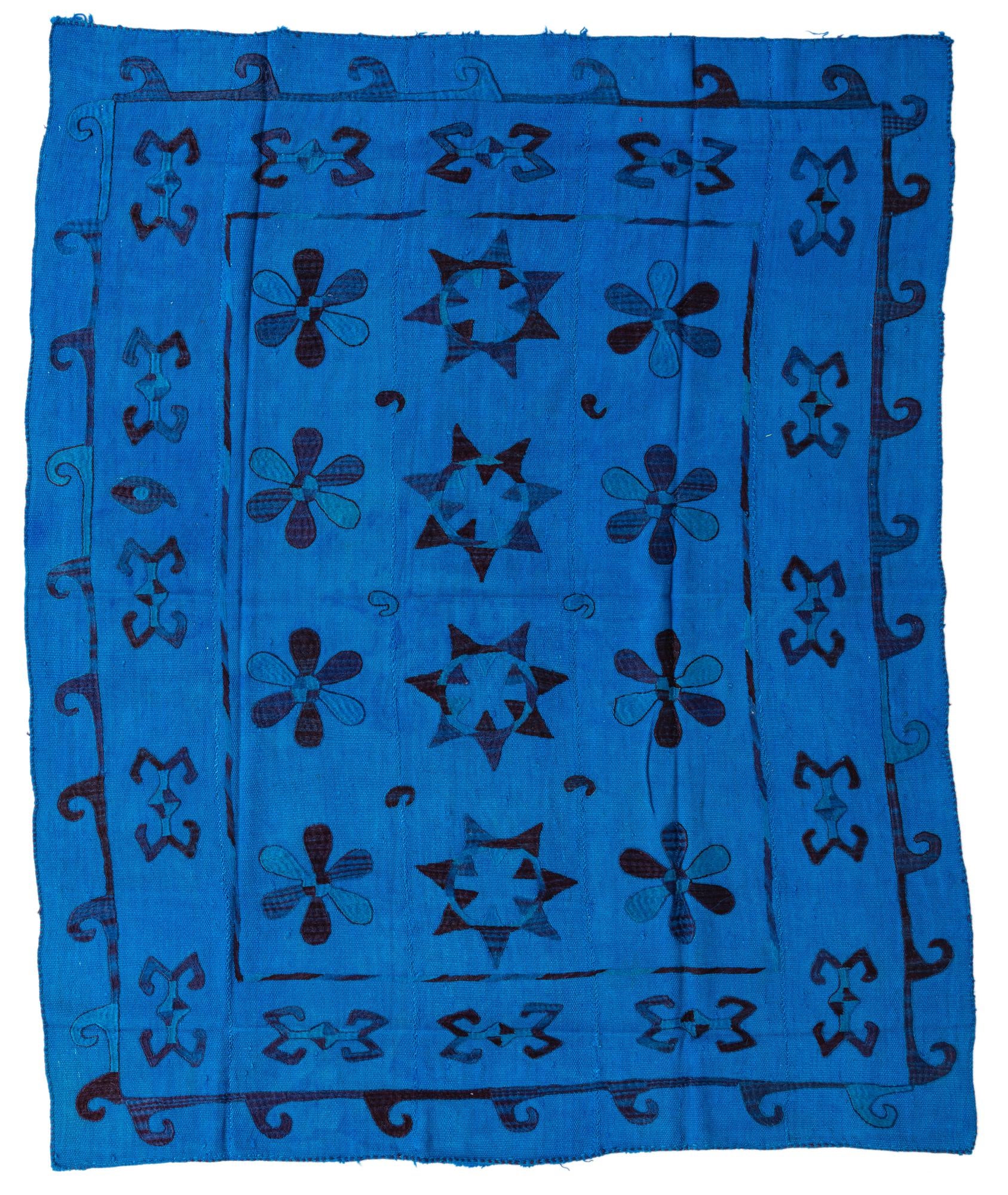 5' 10 x 7' 2 Hand Woven Kilim Suzani Wool Rug